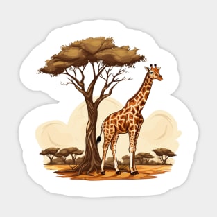 Watercolor Giraffe Sticker